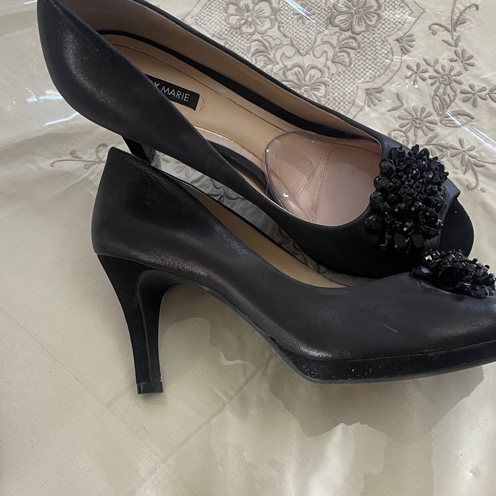 ALEX MARIE Black Heeled Pumps with Embellishments